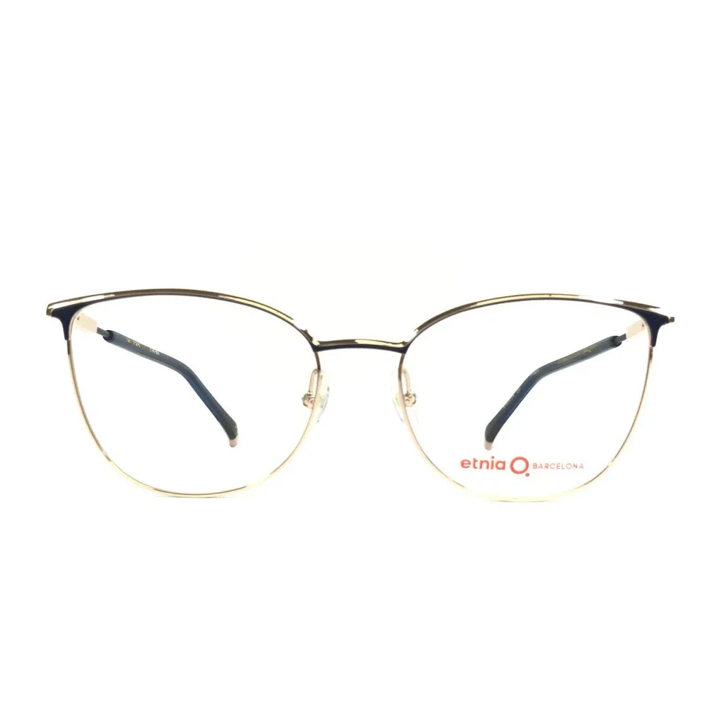 Etnia Barcelona Eyeglasses Frames AYA PGDB Pink Gold Dark Blue Cat Eye 54-17-140